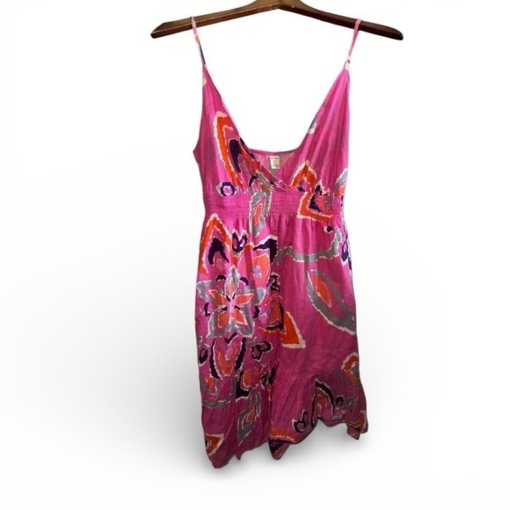 Old Navy Pink & Orange Floral Dress babydoll knee-length dress pink multi-color